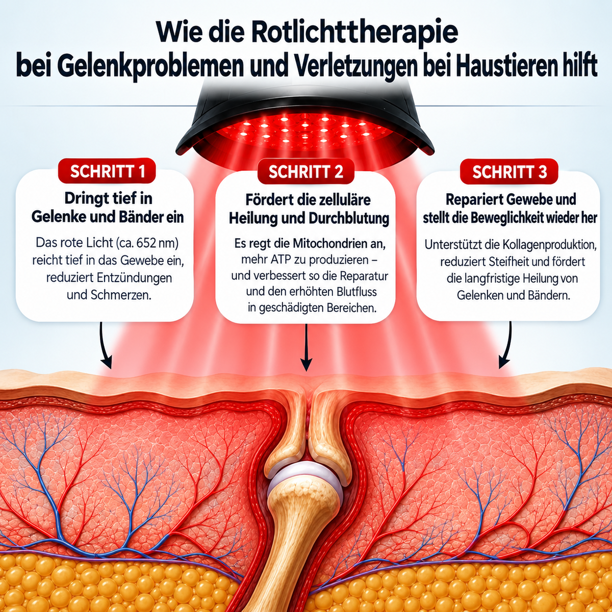 Rotlicht-Bandage für Gelenke & Beweglichkeit