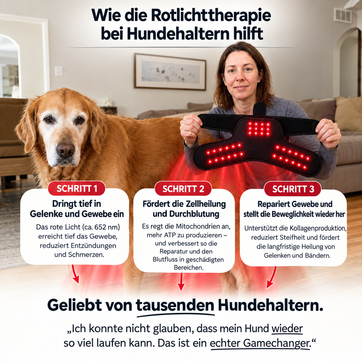 Rotlicht-Bandage für Gelenke & Beweglichkeit
